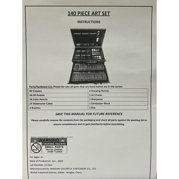 140-Piece Deluxe Art Set in Wooden Case – New, Never Used - Picture 3 of 7